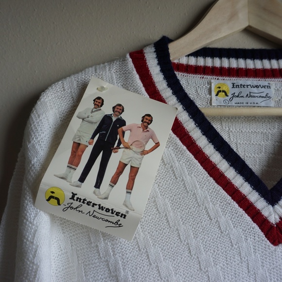 Vintage John Newcombe Men's Large White Sweater - Picture 7 of 8